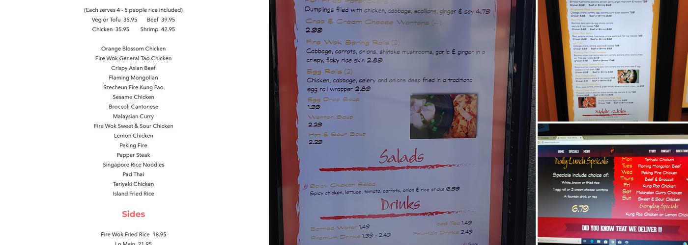 Fire Wok Menu