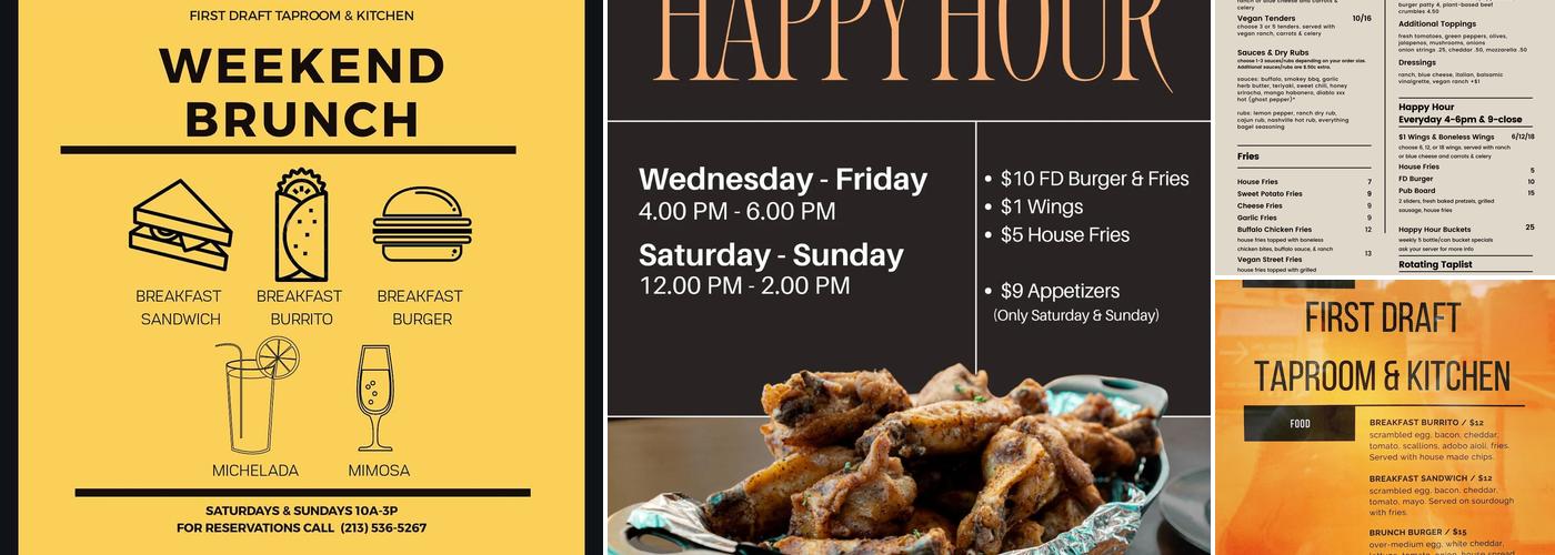 First Draft Taproom & Kitchen Menu