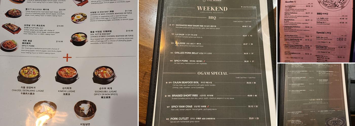 Five Senses (Koreatown) Menu