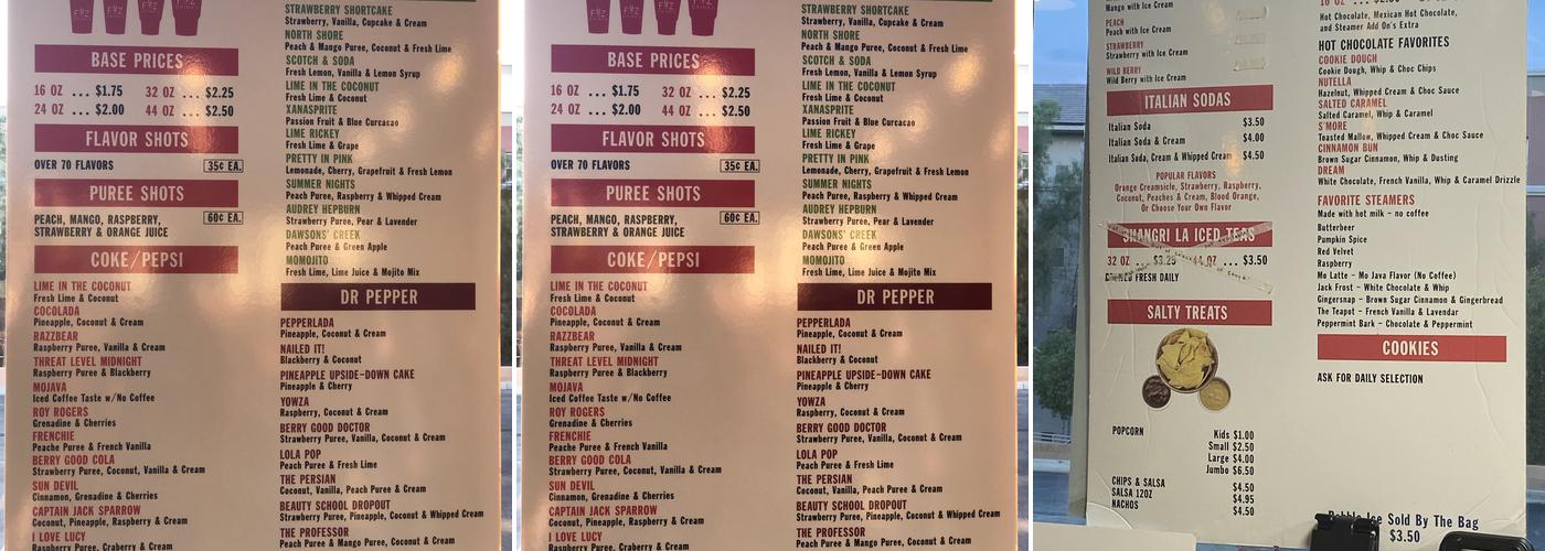 Fiiz Drinks Menu
