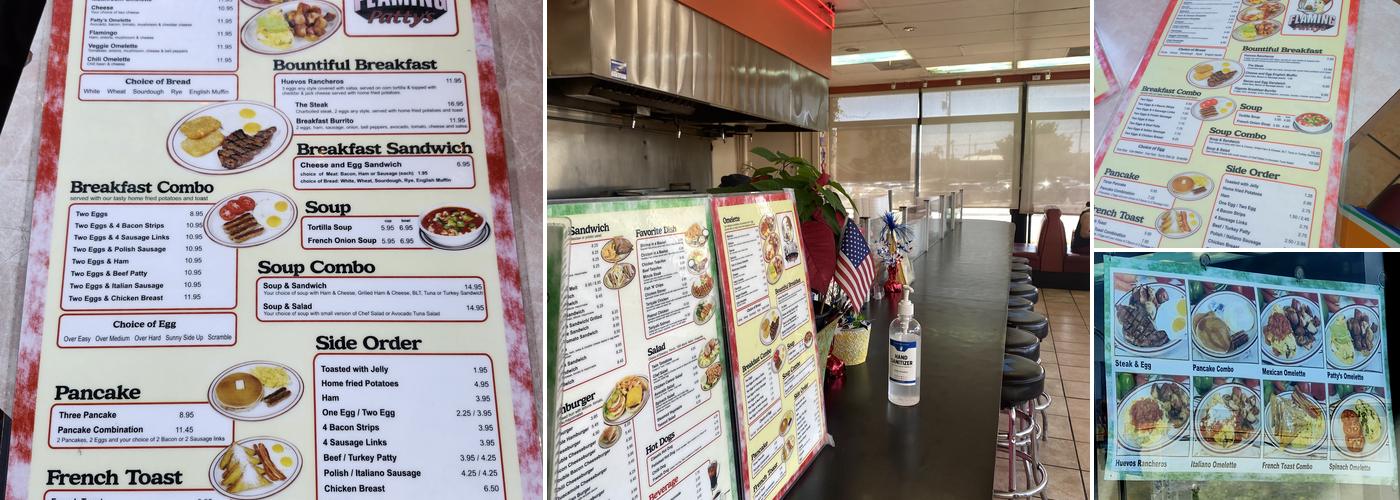 Flaming Patty's Menu