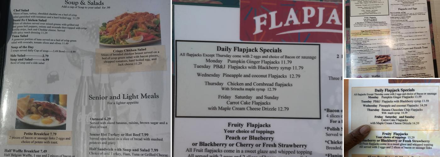FlapJacks Diner Menu