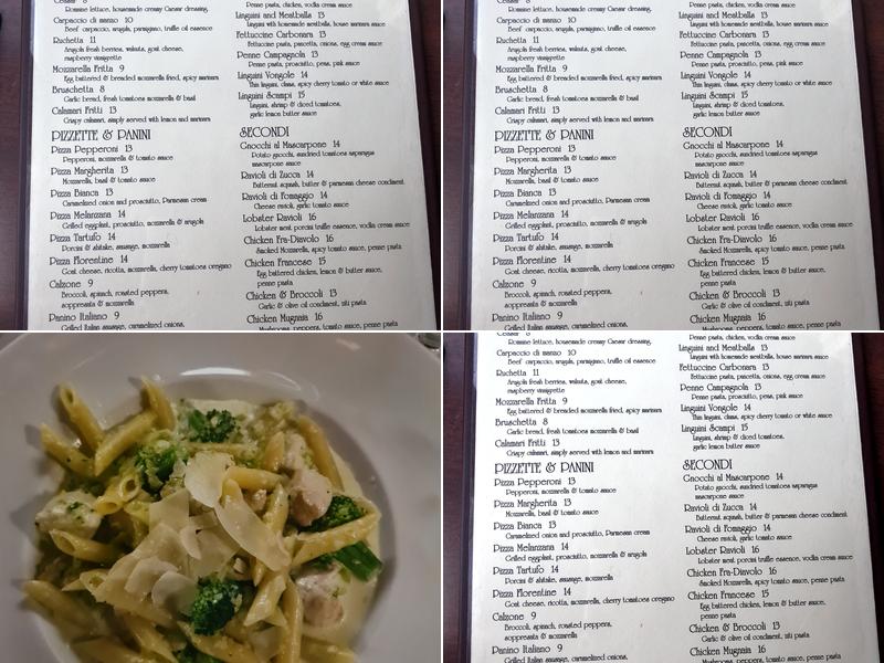 Florentine Cafe Menu