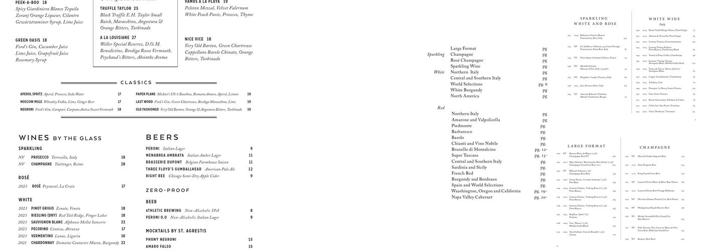 Formento's Menu