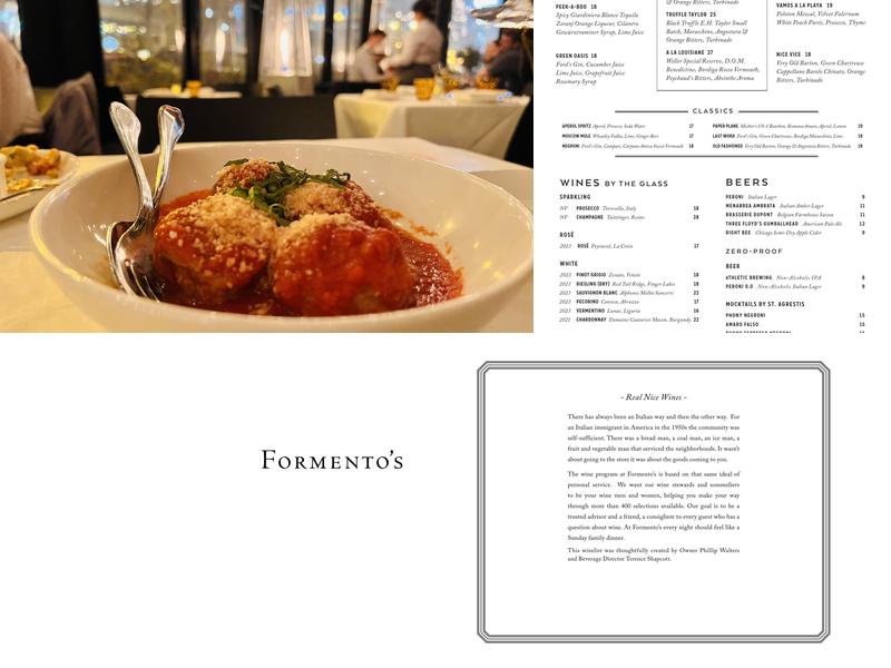 Formento's Menu