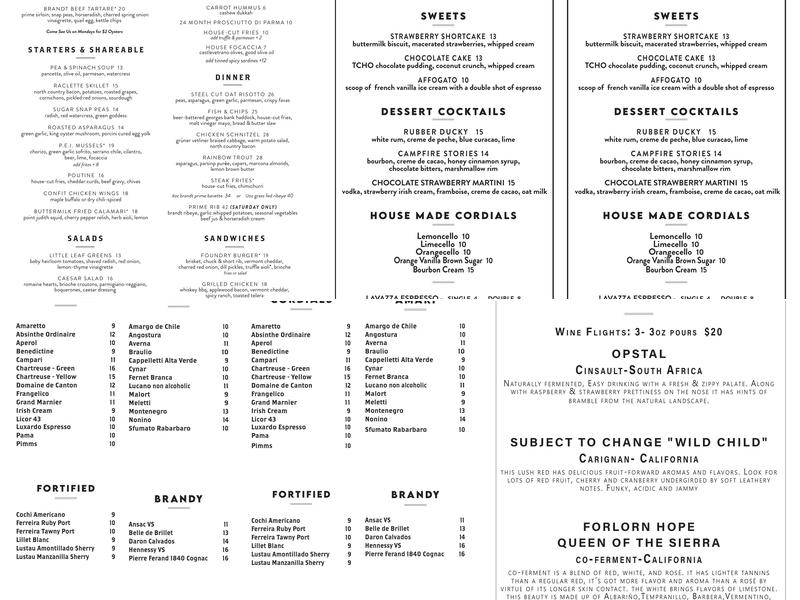 Foundry On Elm Menu