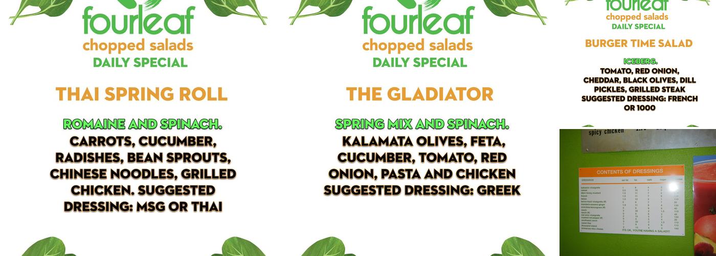 Fourleaf Chopped Salads Menu