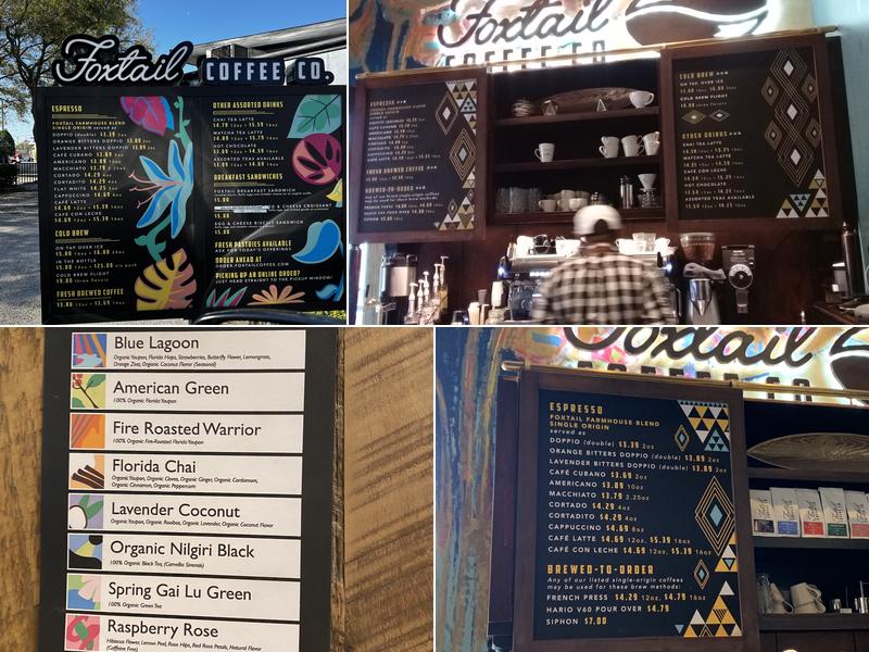 Foxtail Coffee Bar Menu