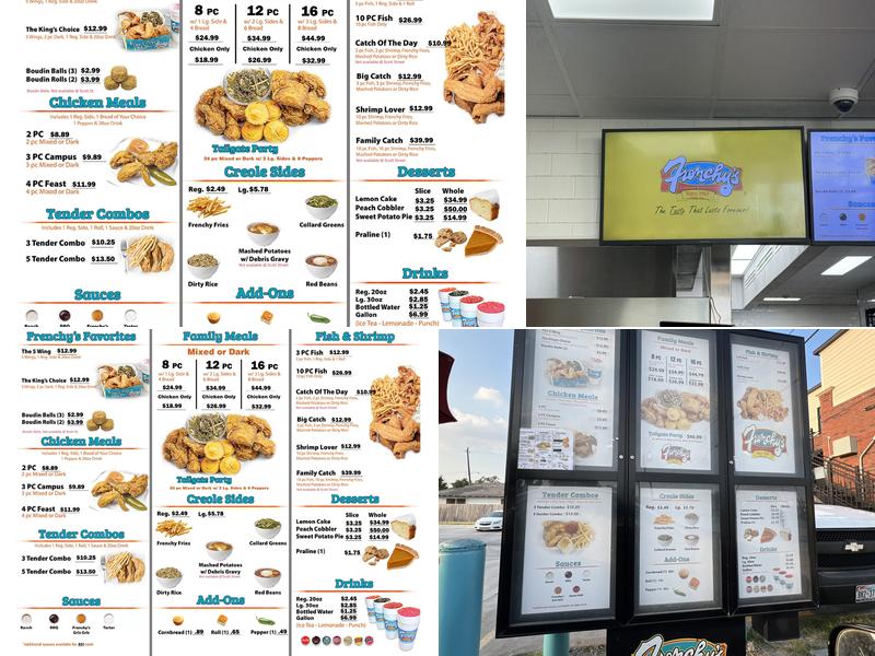 Frenchy's Chicken Menu
