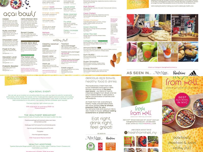 Fresh from hell Menu