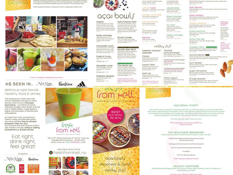 Fresh from hell Menu