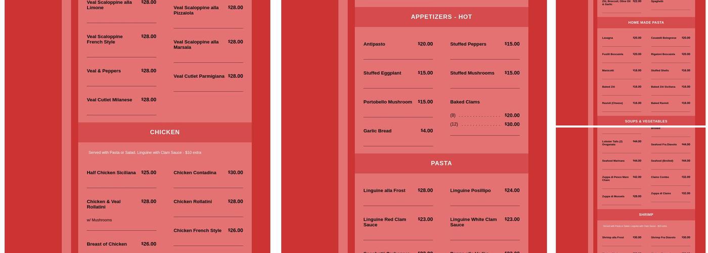 Frost Restaurant Menu