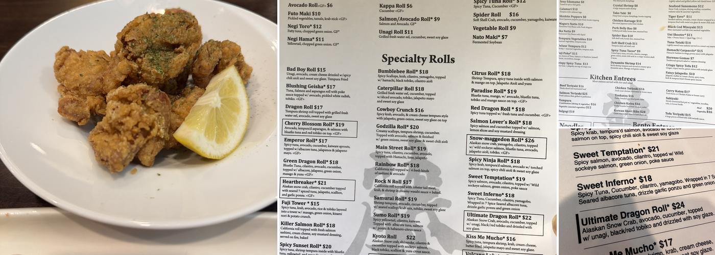 Fuji Sushi Menu