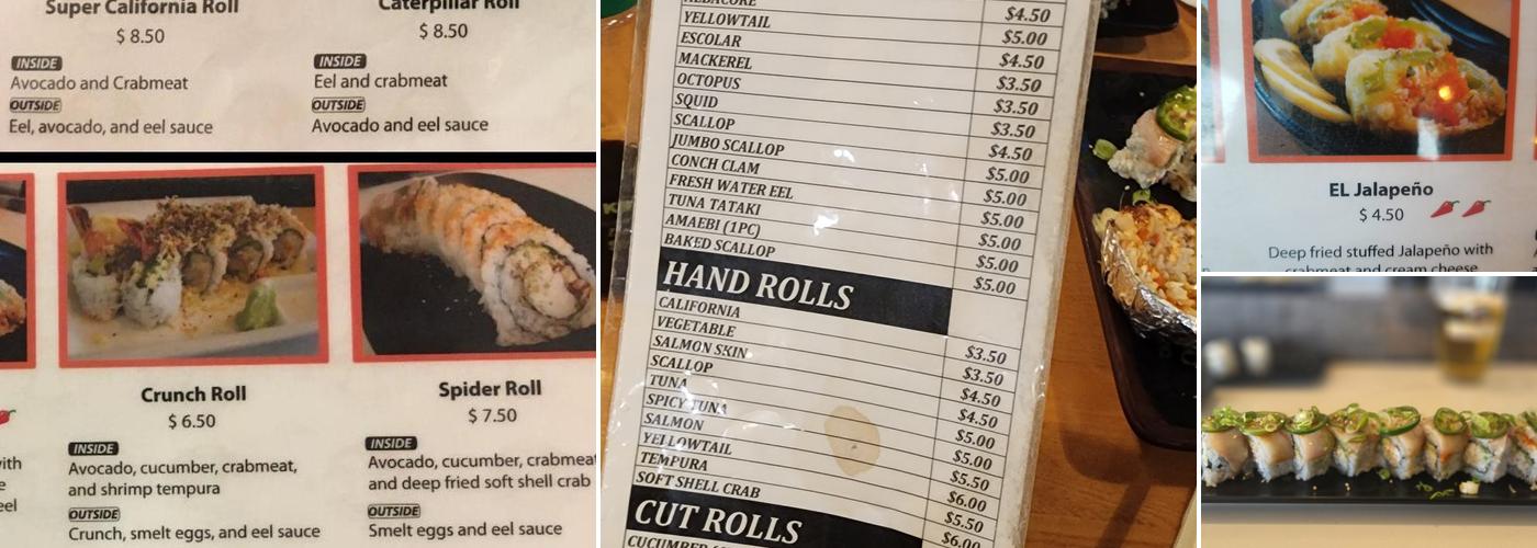 Full Moon Sushi Menu