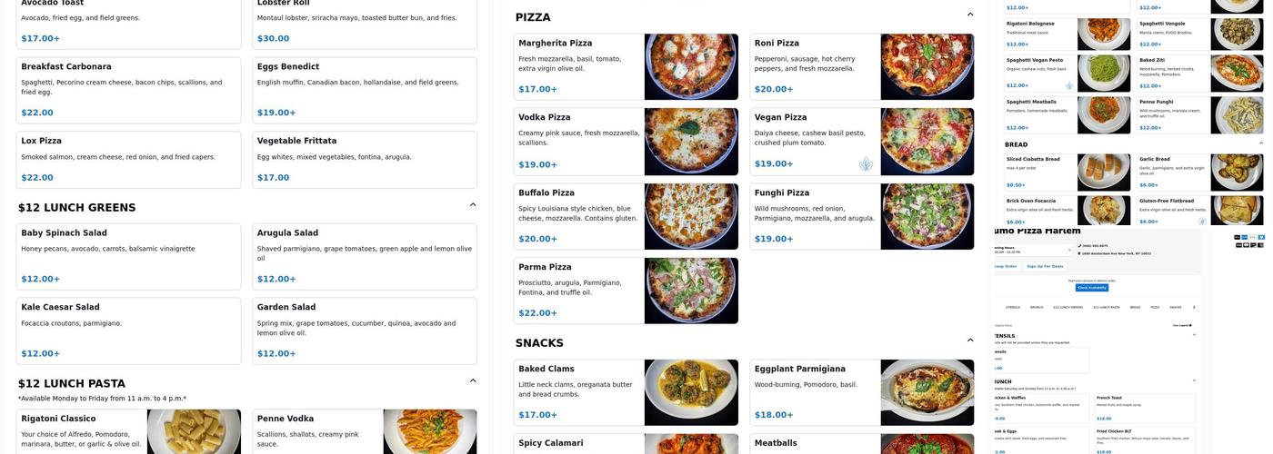 Fumo Harlem Menu