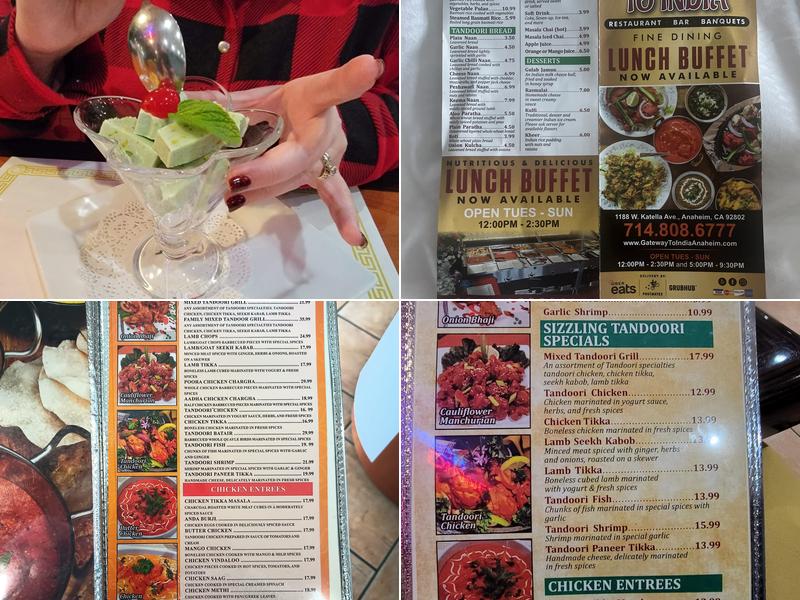 Gateway to India Menu