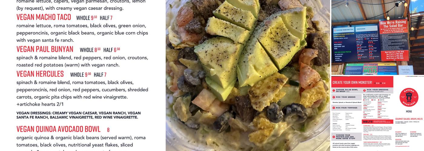 Garden Monsters Menu