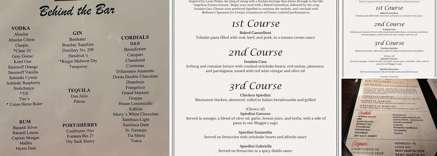 Garozzo's Overland Park Menu