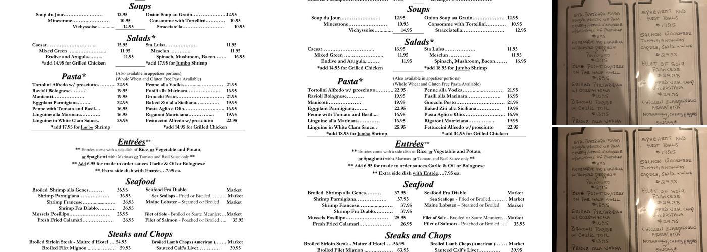 Gene's Menu