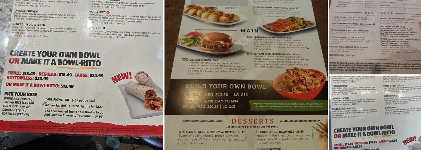 Genghis Grill Menu