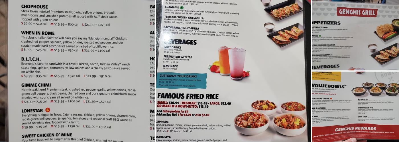 Genghis Grill Menu