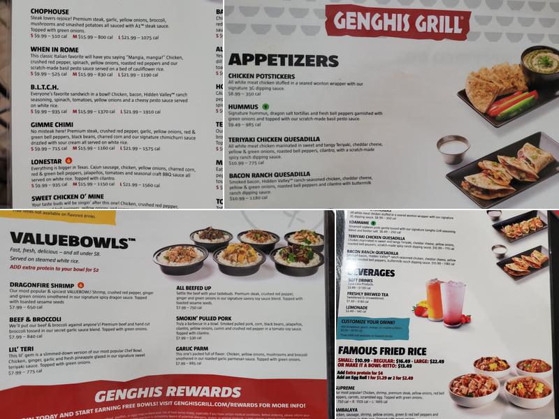 Genghis Grill Menu