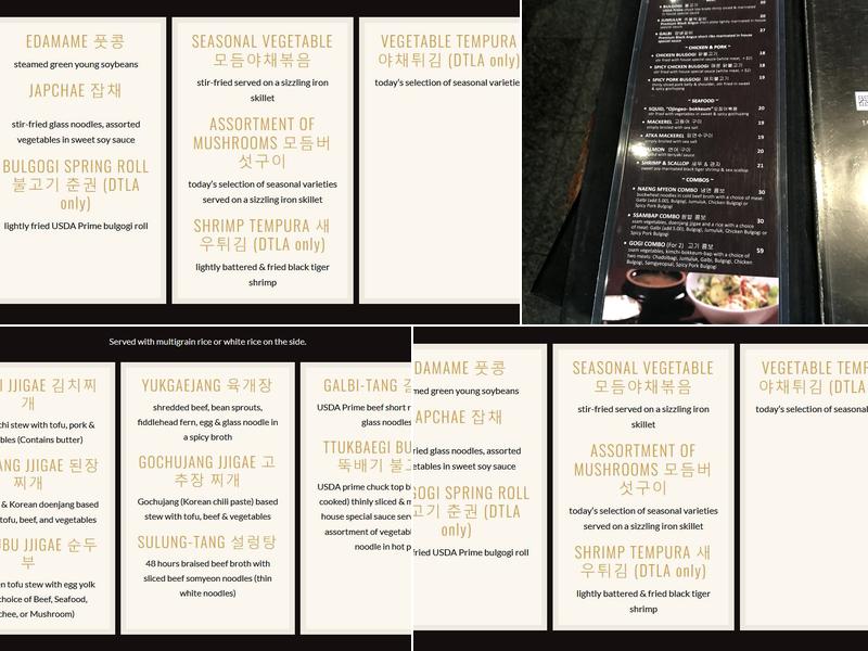 Genwa Korea BBQ (Beverly Hills) Menu