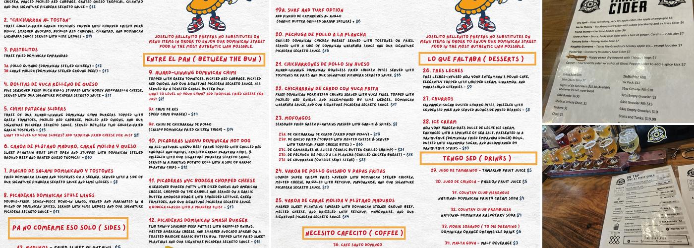 Trinity Cider Menu