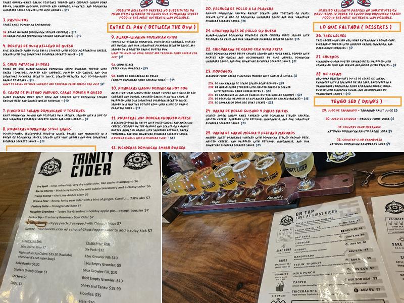 Trinity Cider Menu