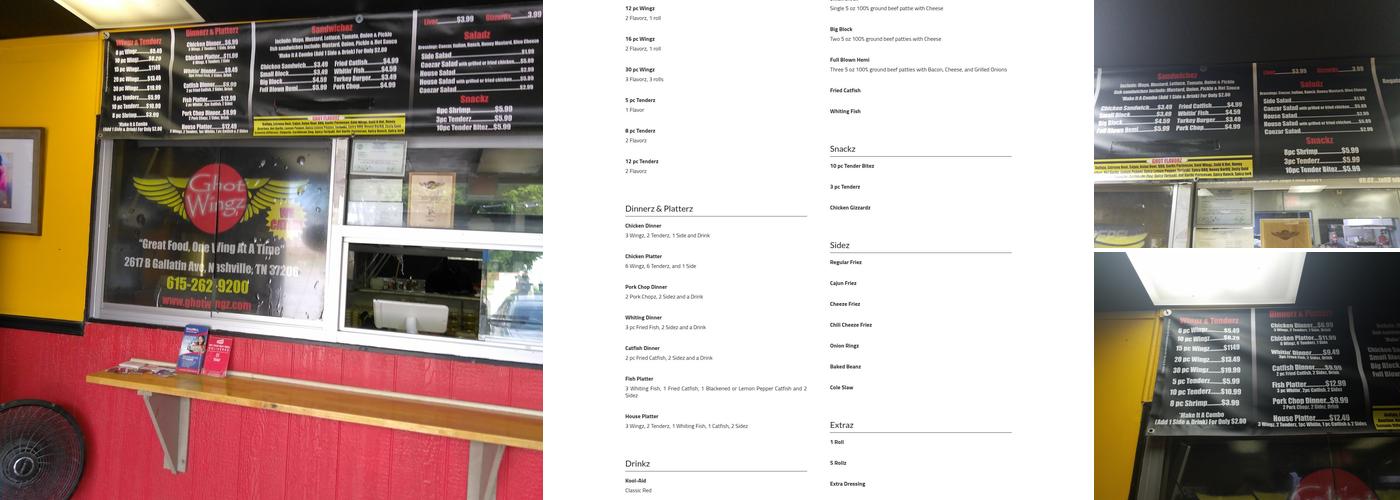 Ghot Wingz Menu