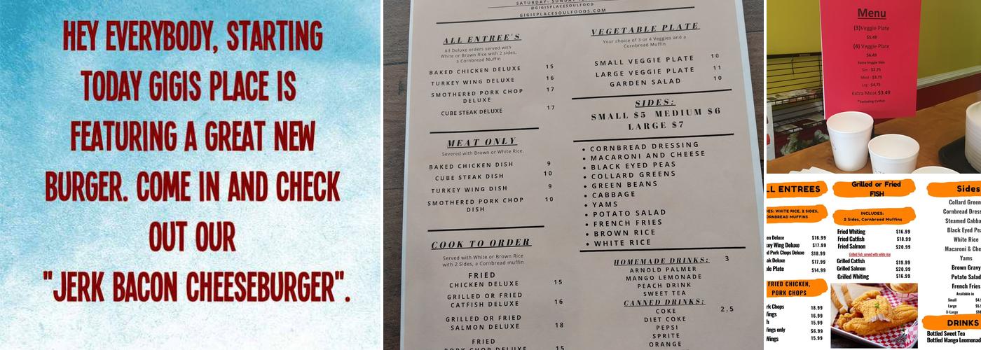 GiGi's Place Menu