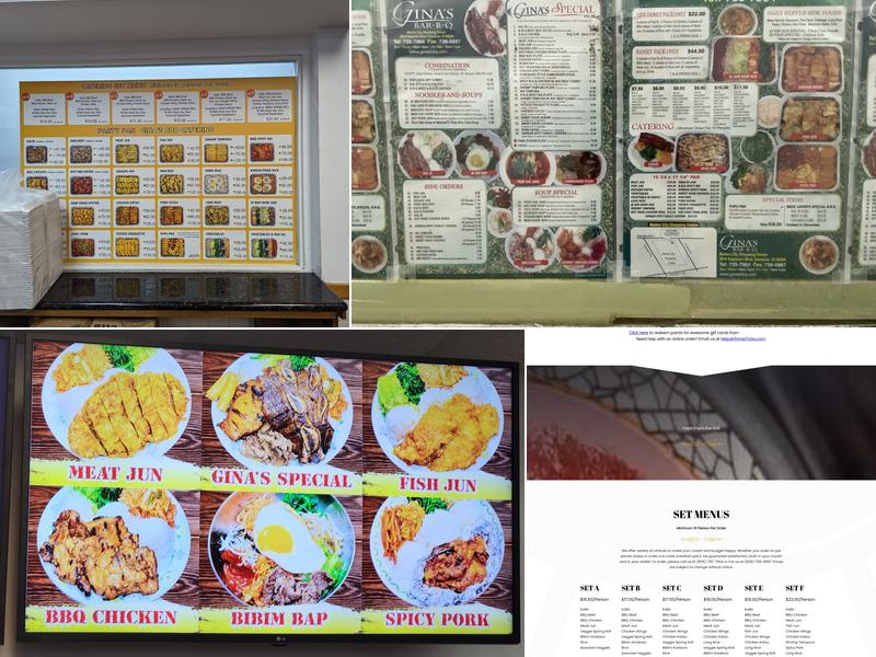 Gina's Barbeque Menu