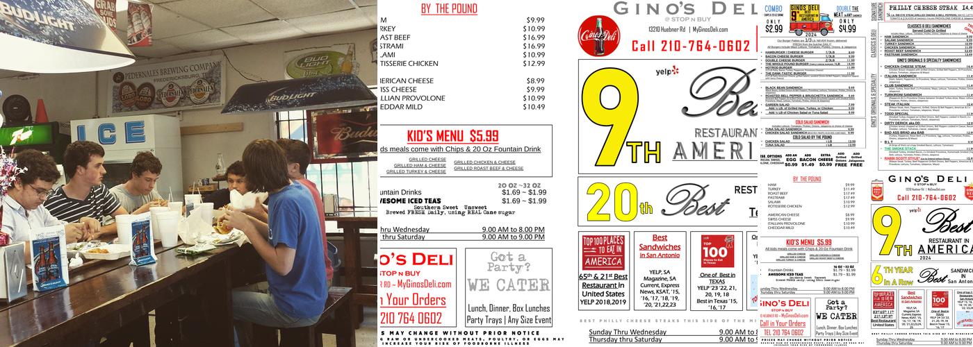 Gino's Deli @ Stop & Buy Menu