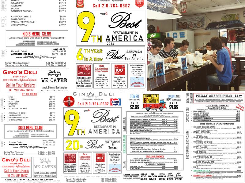 Gino's Deli @ Stop & Buy Menu