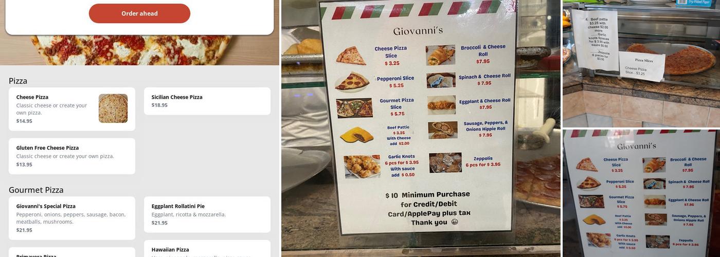 Giovanni's Pizza Menu