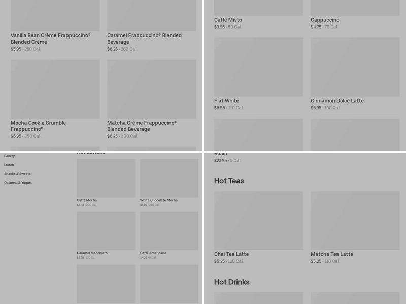 Starbucks Menu