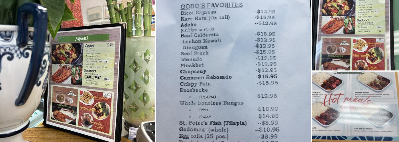 Godo's Menu