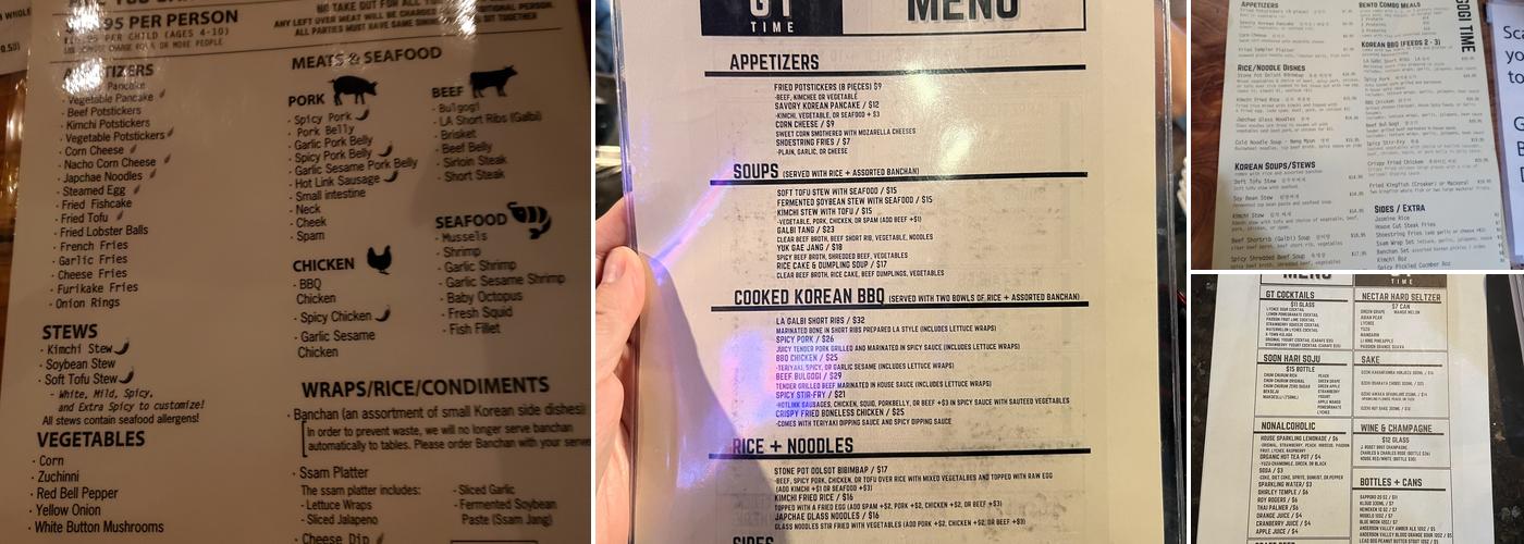 Gogi Time Menu