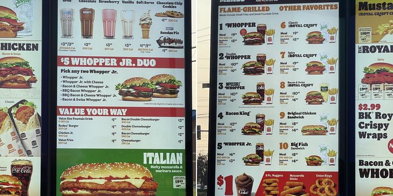 Burger King Menu