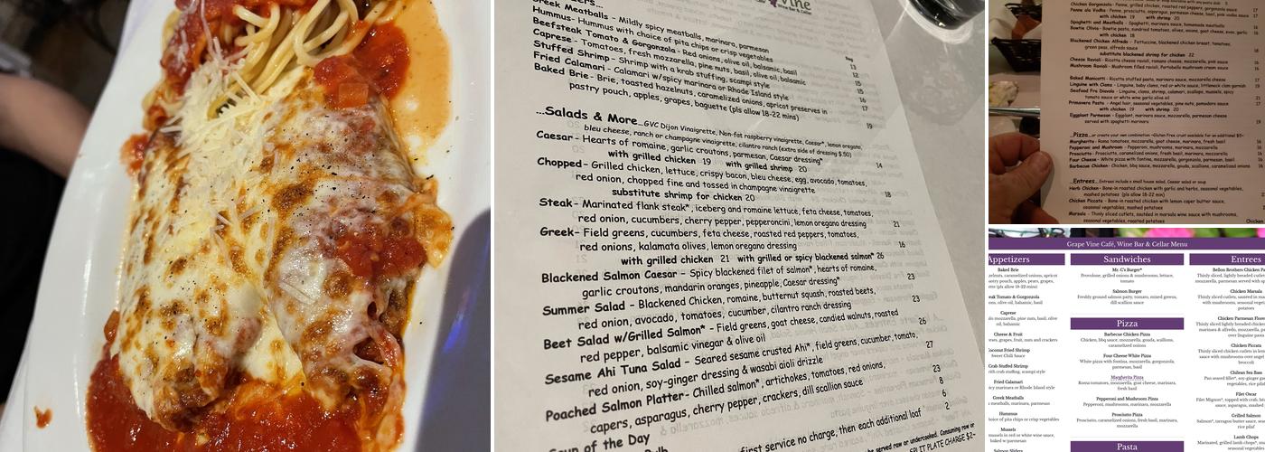 Grape Vine Cafe Menu