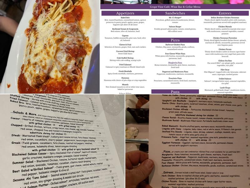 Grape Vine Cafe Menu