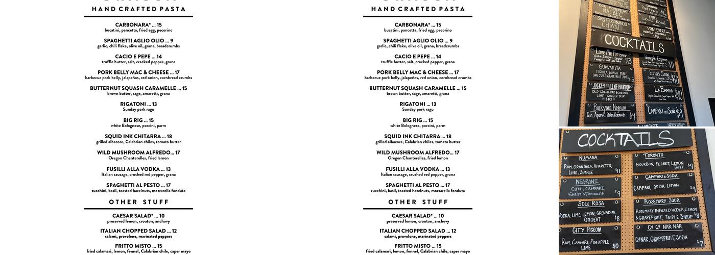 Grassa Menu