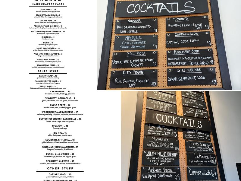 Grassa Menu