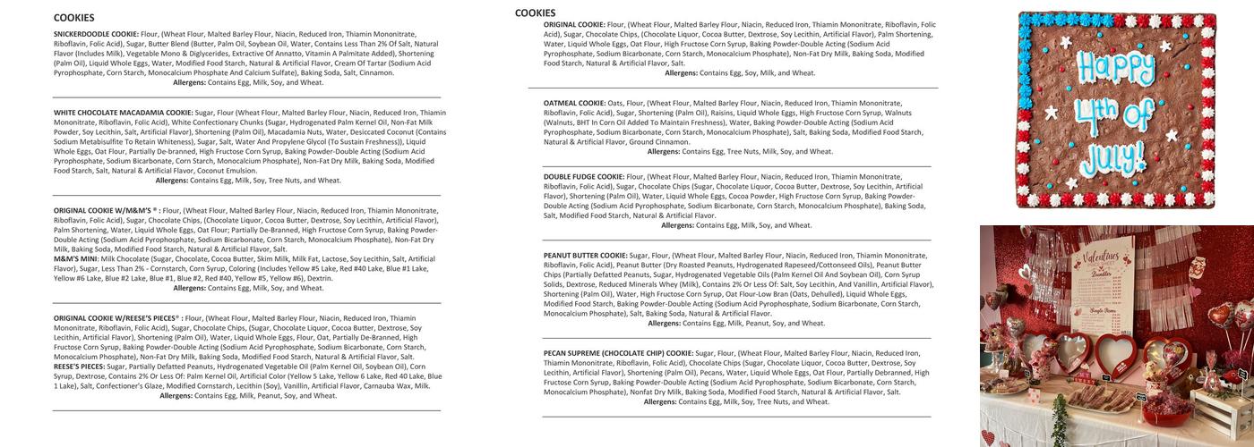 Great American Cookies Menu