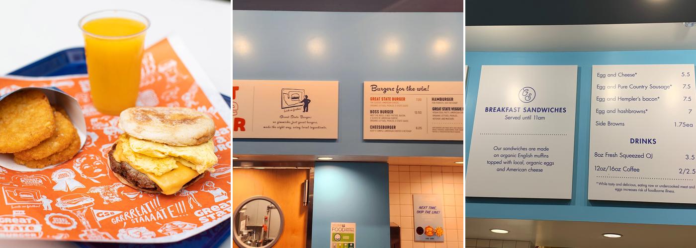 Great State Burger Menu
