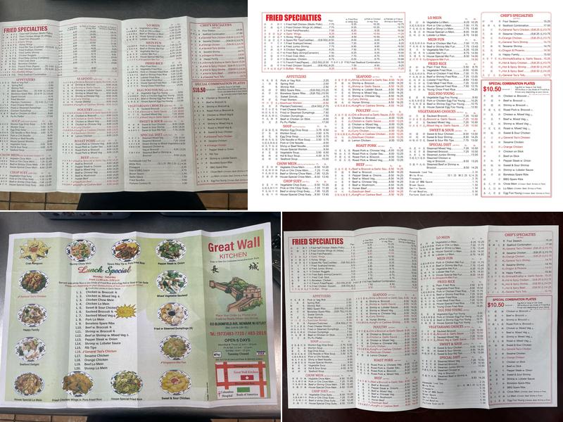 Great Wall Kitchen Menu