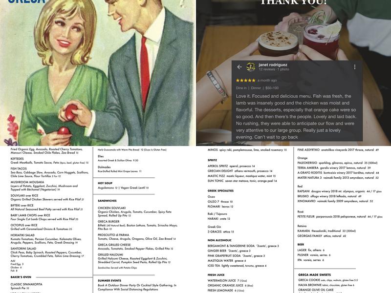 GRECA Menu