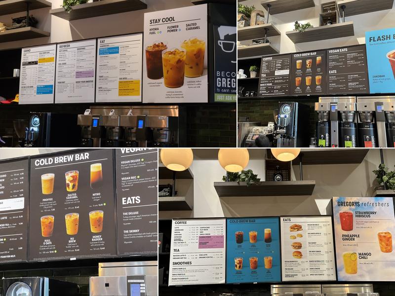 Gregorys Coffee Menu