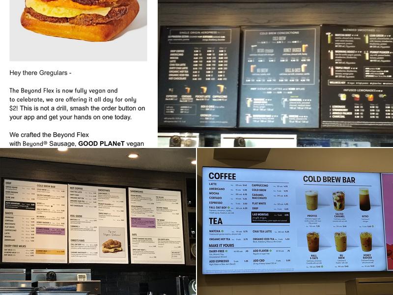 Gregorys Coffee Menu