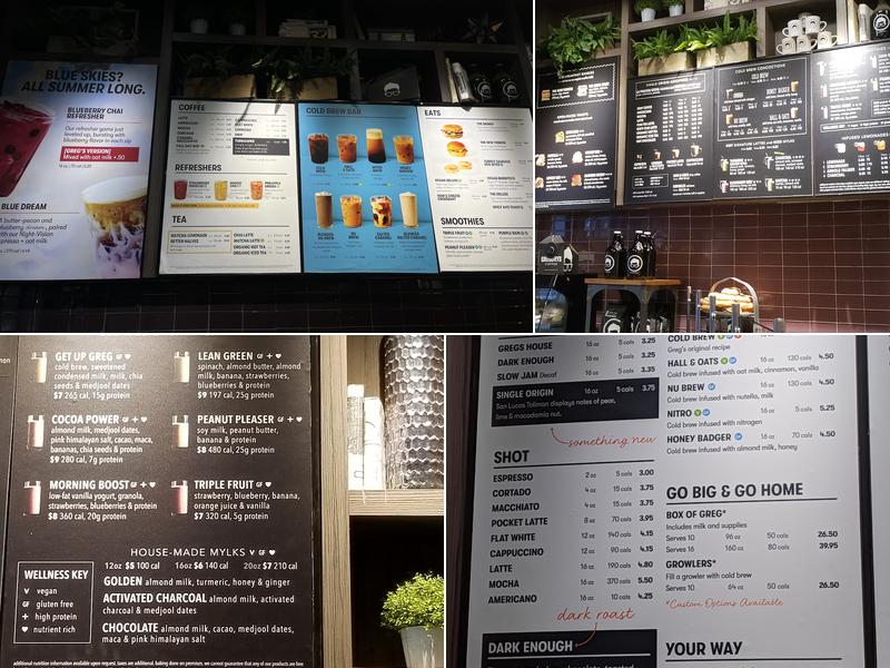 Gregorys Coffee Menu